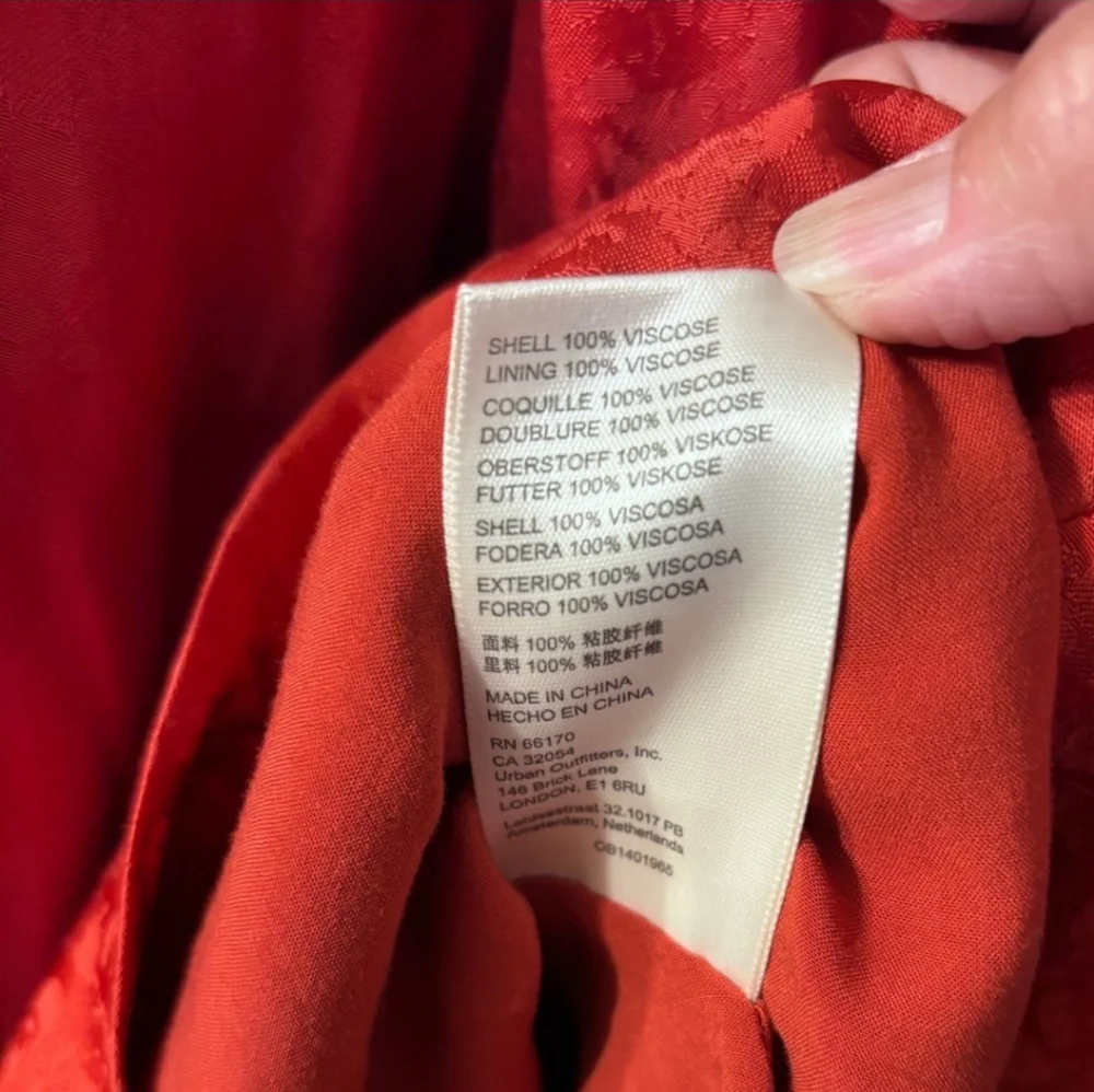 FREE PEOPLE Stella Satin Jacquard Blazer Sienna Red - Picture 6 of 8